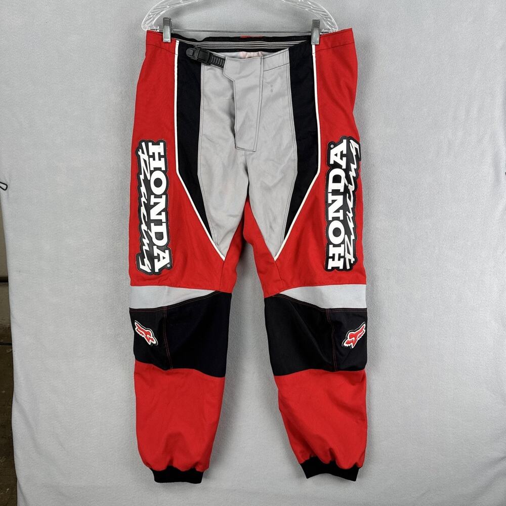 Honda Fox Racing Pants Mens 38 Red Black Motocross Team Issue Racewear MX